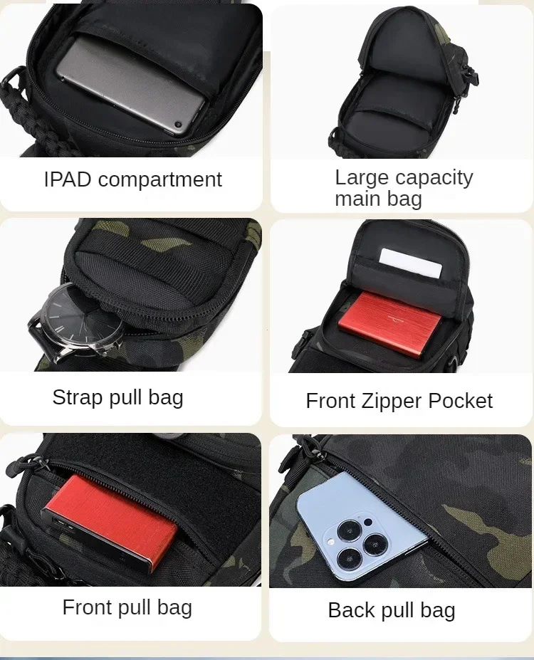 Outdoor Camping Chest Bag Tactical Backpack Sports Shoulder Hiking Climbing Ride Fishing Moore Sling EDC Fanny Pack
