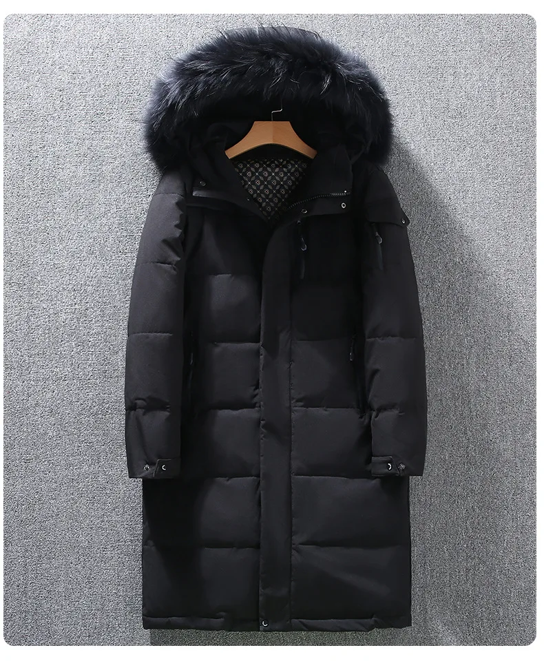 Canada Fashion Men's Down Coats And Parkas Men White Goose Down Jacket Long Padding Winter Puffer Jacket Man Luxury HYX90985