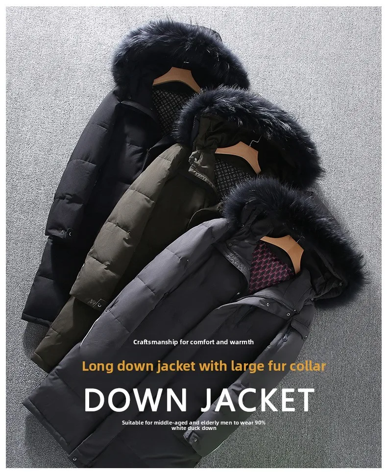 Canada Fashion Men's Down Coats And Parkas Men White Goose Down Jacket Long Padding Winter Puffer Jacket Man Luxury HYX90985