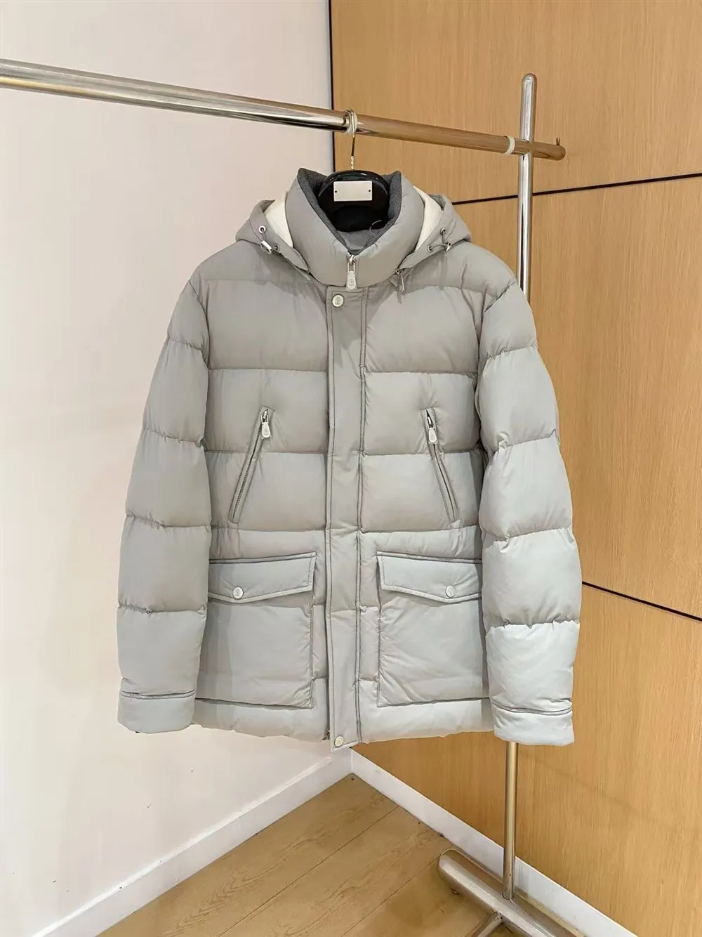 Italian Man 26FW New Style BC* Hooded down Jacket Business Casual Wear Warm and Windproof Outerwear