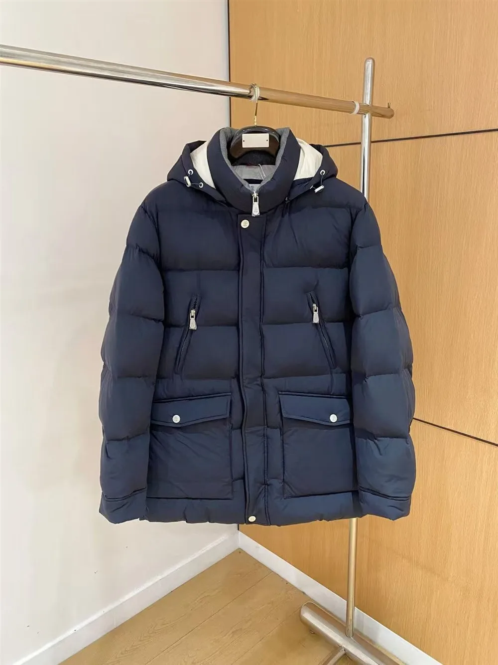 Italian Man 26FW New Style BC* Hooded down Jacket Business Casual Wear Warm and Windproof Outerwear