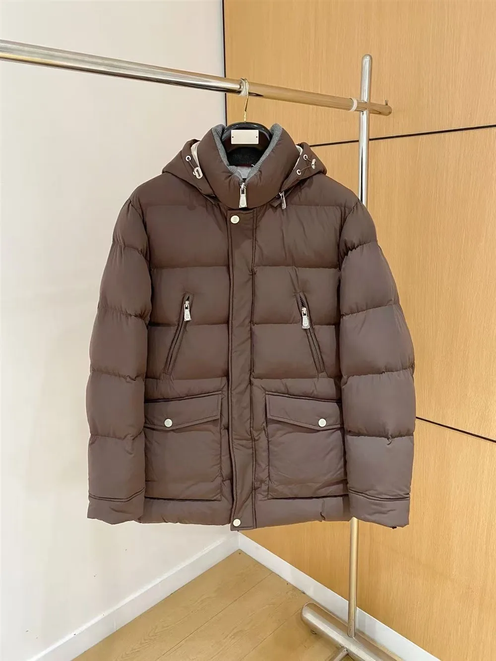 Italian Man 26FW New Style BC* Hooded down Jacket Business Casual Wear Warm and Windproof Outerwear