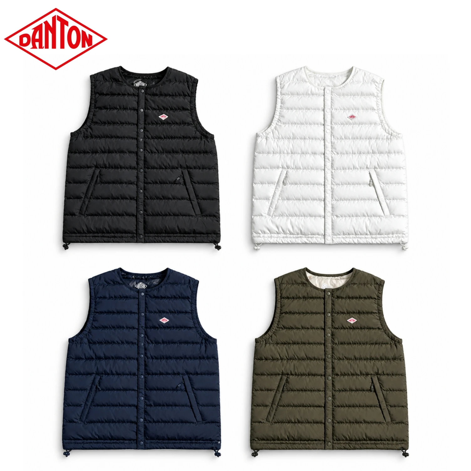 DANTON Lightweight Puffer Vest Men Women Casual Fashion Quilted Sleeveless Jacket Warm Casual Outdoor Travel Layering Waistcoat