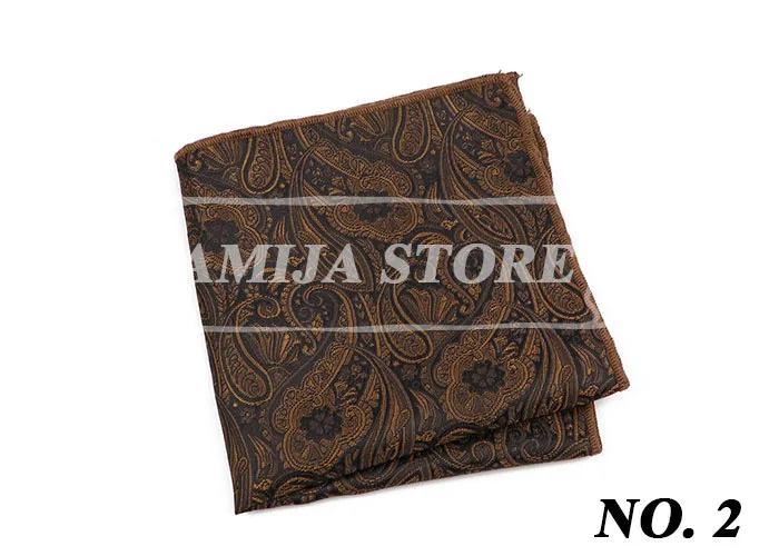 Vintage Paisley Men Pocket Square British Design Hankies Floral Print Handkerchief Striped Chest Towel Suit Accessories For Man