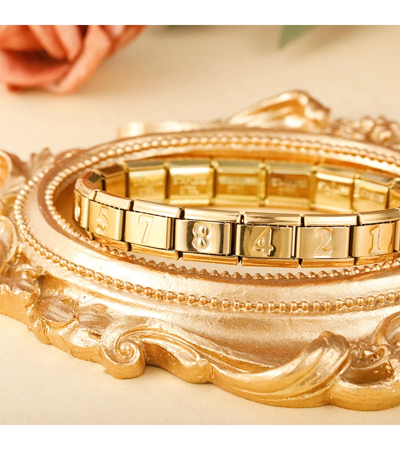 Hapiship 2025 New Fashion Number 0 1 2 3 4 5 6 7 8 9 Italian Charm Fit 9mm Stainless Steel Bracelet Making Women Jewelry DJ1449