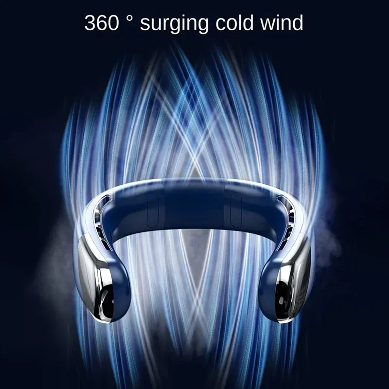 Lenovo 10000mAh Portable Neck Fan Bladeless Silent Fan USB Rechargeable 3 Speeds Mute Wireless Electric Neck Cooler Fan 2026New