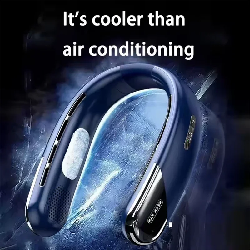 Lenovo 10000mAh Portable Neck Fan Bladeless Silent Fan USB Rechargeable 3 Speeds Mute Wireless Electric Neck Cooler Fan 2026New