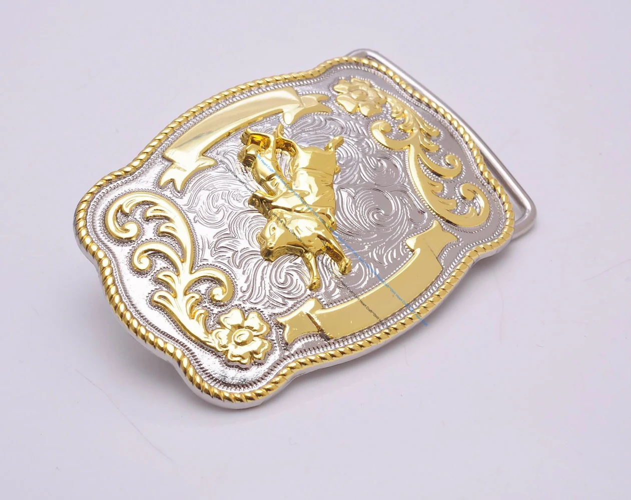 69*50MM Inner 40MM ROCK BULL RIDE RODEO COWBOY TEXAS WESTERN SHINE BELT BUCKLE
