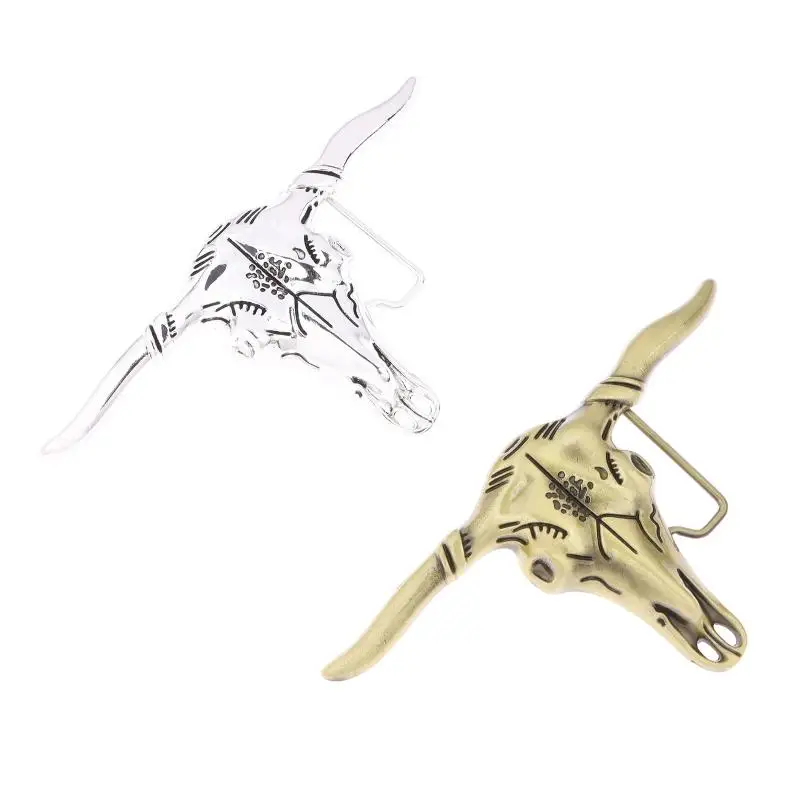 New Sale Western Cowboy Retro Zinc Alloy Cow Head Shaped Belt Buckle Accessories Diy Men's Versatile And Stylish Belt Decoration