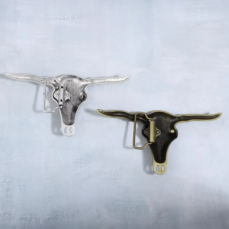 New Sale Western Cowboy Retro Zinc Alloy Cow Head Shaped Belt Buckle Accessories Diy Men's Versatile And Stylish Belt Decoration