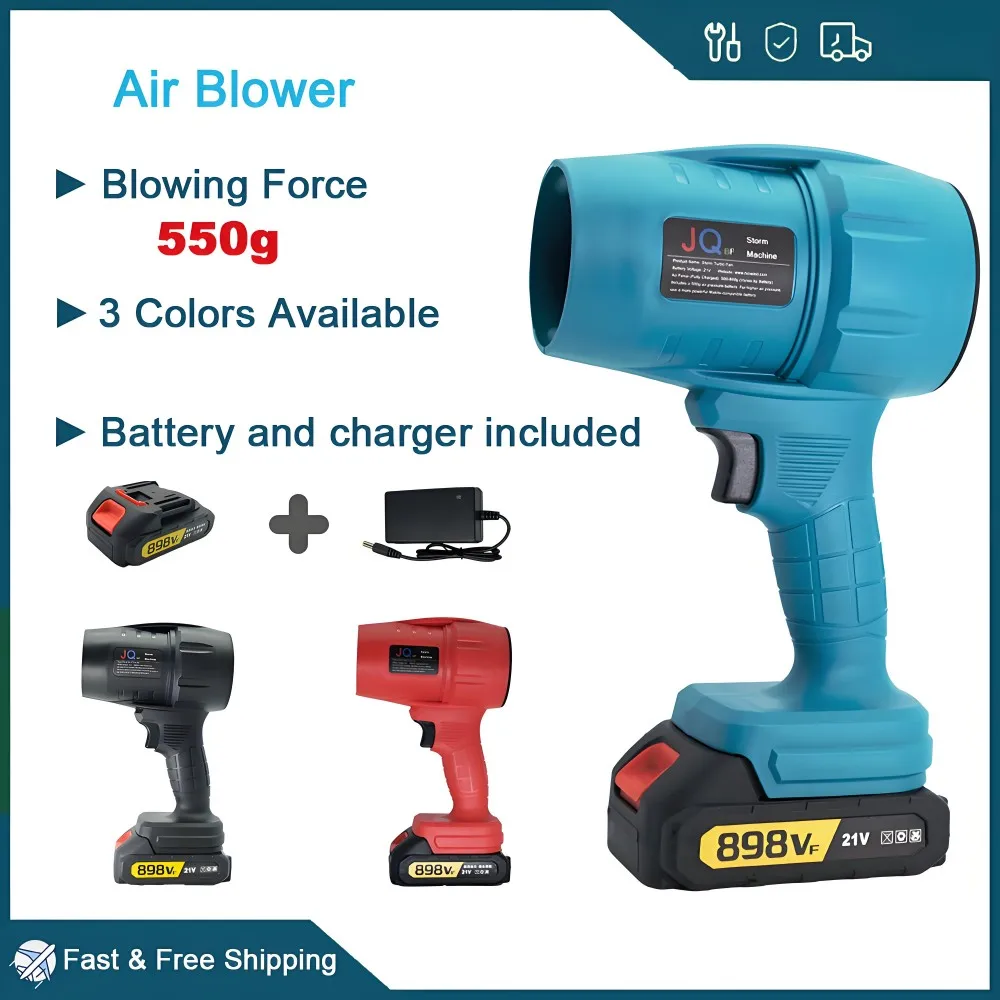 Powerful Air Blower with 550g Thrust Turbo Fan for Cleaning Leaves, Snow, and Dust โ Includes 18V Makita - Compatible Battery