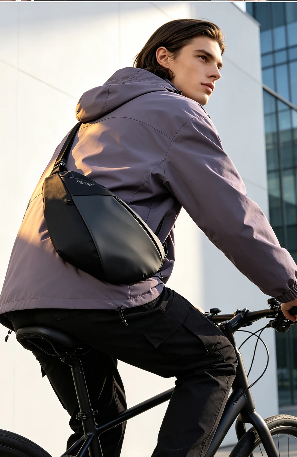 Tigernu Men Waterproof Crossbody Sling Bag Magnetic Buckle Multi Pocket Chest Bag For Travel Daily Commute