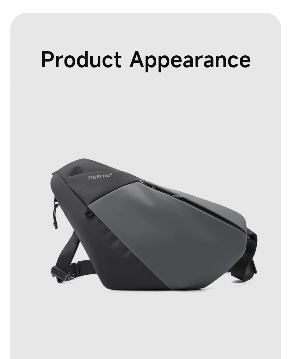 Tigernu Men Waterproof Crossbody Sling Bag Magnetic Buckle Multi Pocket Chest Bag For Travel Daily Commute