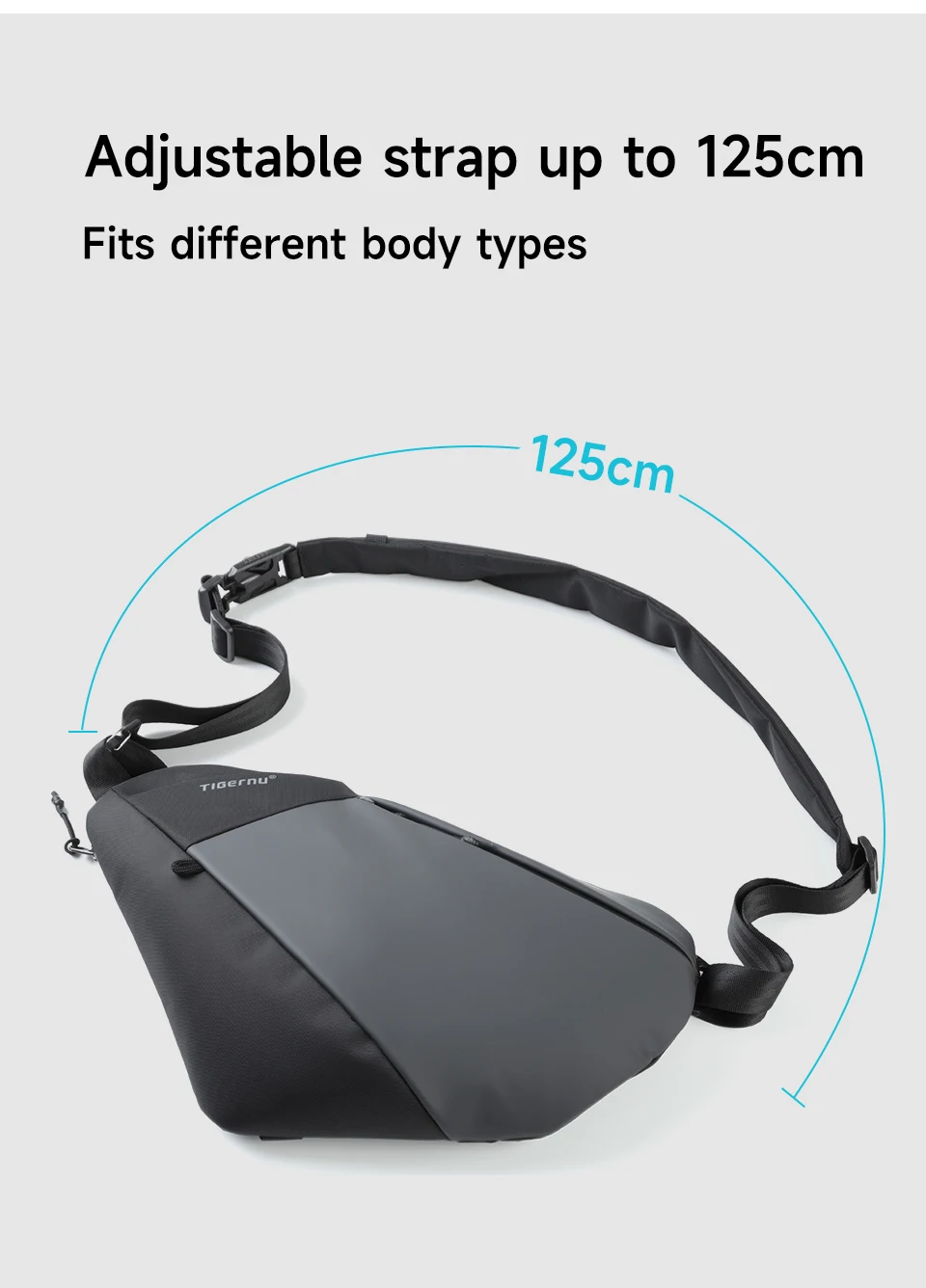 Tigernu Men Waterproof Crossbody Sling Bag Magnetic Buckle Multi Pocket Chest Bag For Travel Daily Commute