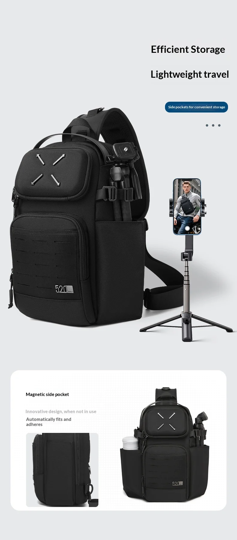 Men's Outdoor Leisure Cycling Crossbody Bag High-Quality Shoulder Bag Travel Waterproof Sports Fitness Chestbag