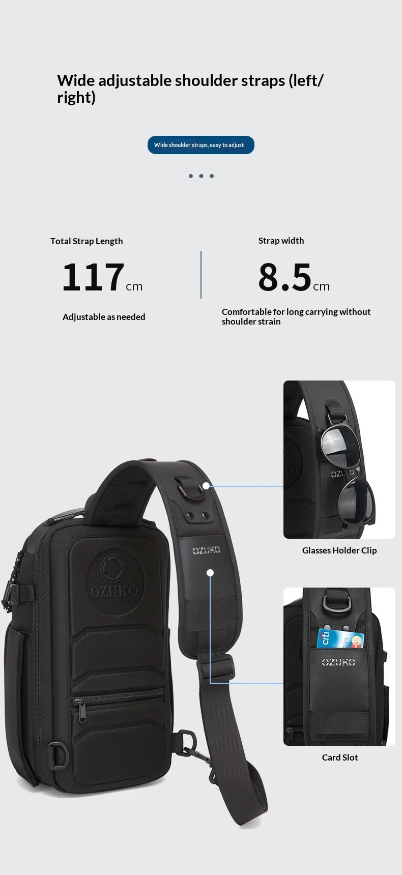 Men's Outdoor Leisure Cycling Crossbody Bag High-Quality Shoulder Bag Travel Waterproof Sports Fitness Chestbag