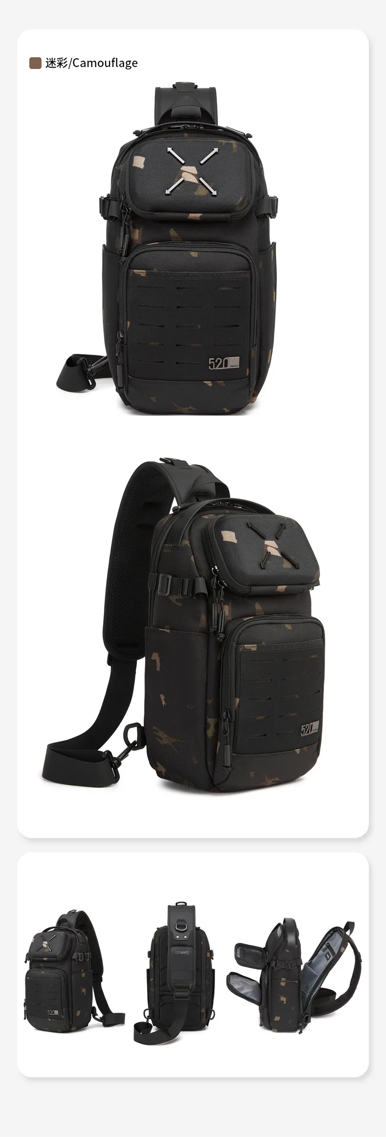 Men's Outdoor Leisure Cycling Crossbody Bag High-Quality Shoulder Bag Travel Waterproof Sports Fitness Chestbag