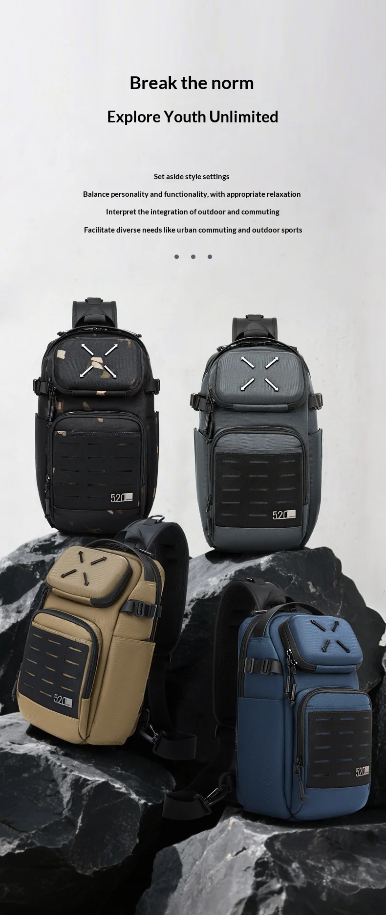 Men's Outdoor Leisure Cycling Crossbody Bag High-Quality Shoulder Bag Travel Waterproof Sports Fitness Chestbag