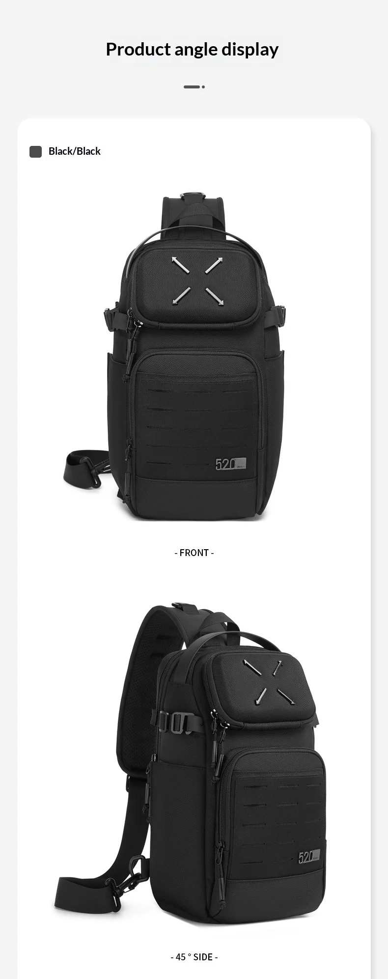 Men's Outdoor Leisure Cycling Crossbody Bag High-Quality Shoulder Bag Travel Waterproof Sports Fitness Chestbag