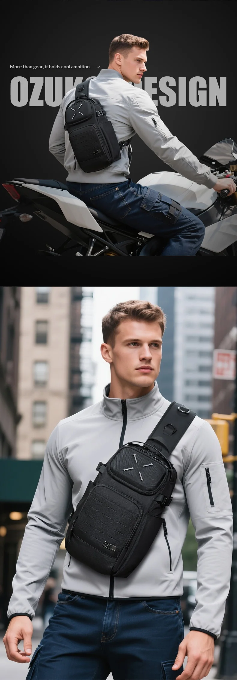Men's Outdoor Leisure Cycling Crossbody Bag High-Quality Shoulder Bag Travel Waterproof Sports Fitness Chestbag