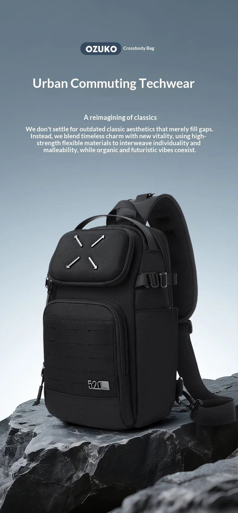 Men's Outdoor Leisure Cycling Crossbody Bag High-Quality Shoulder Bag Travel Waterproof Sports Fitness Chestbag