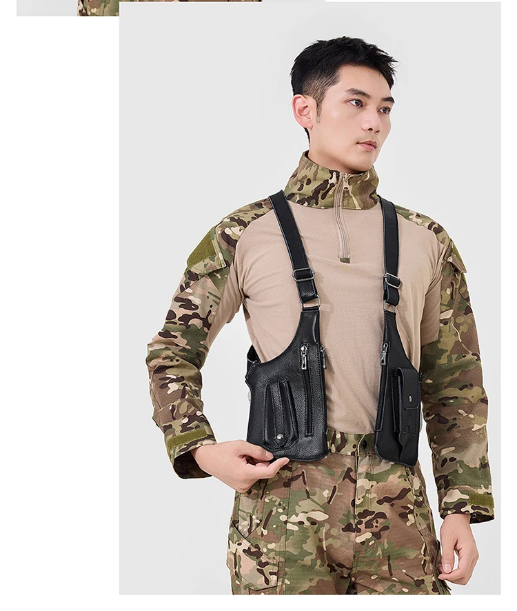 Genuine Leather Men Vest Bag Waist Packs High Quality Cowhide Leather Men Shoulder Bag Backpack Soft Leather Tactical Men Bag