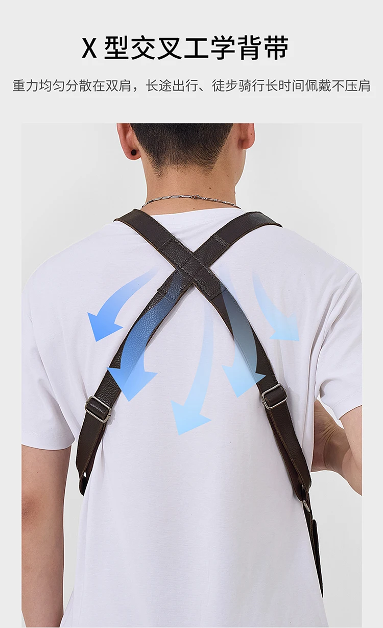 Genuine Leather Men Vest Bag Waist Packs High Quality Cowhide Leather Men Shoulder Bag Backpack Soft Leather Tactical Men Bag