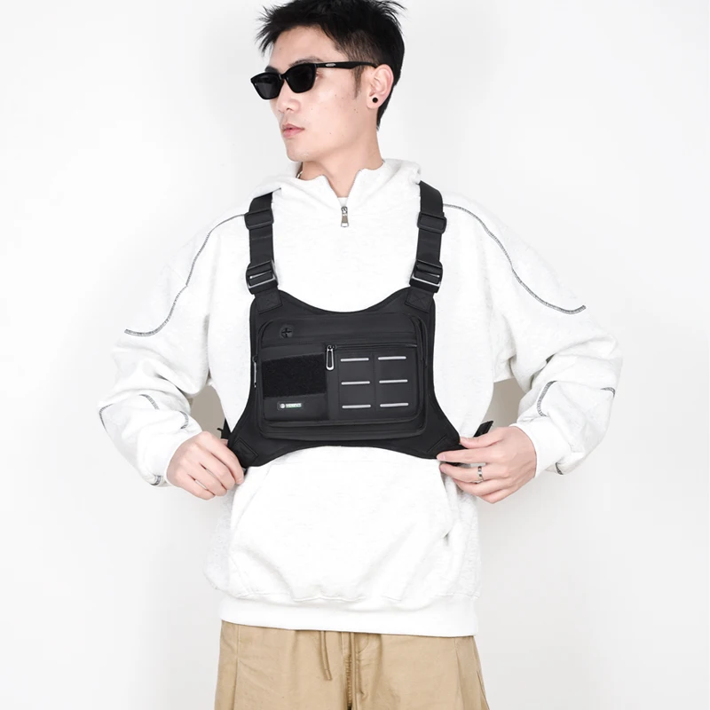 Unisex Sports Vest Backpacks Outdoor Cycling Bag Men Hiking Marathon Chest Rig Bag Storage Pocket Lightweight Running Chest Bags