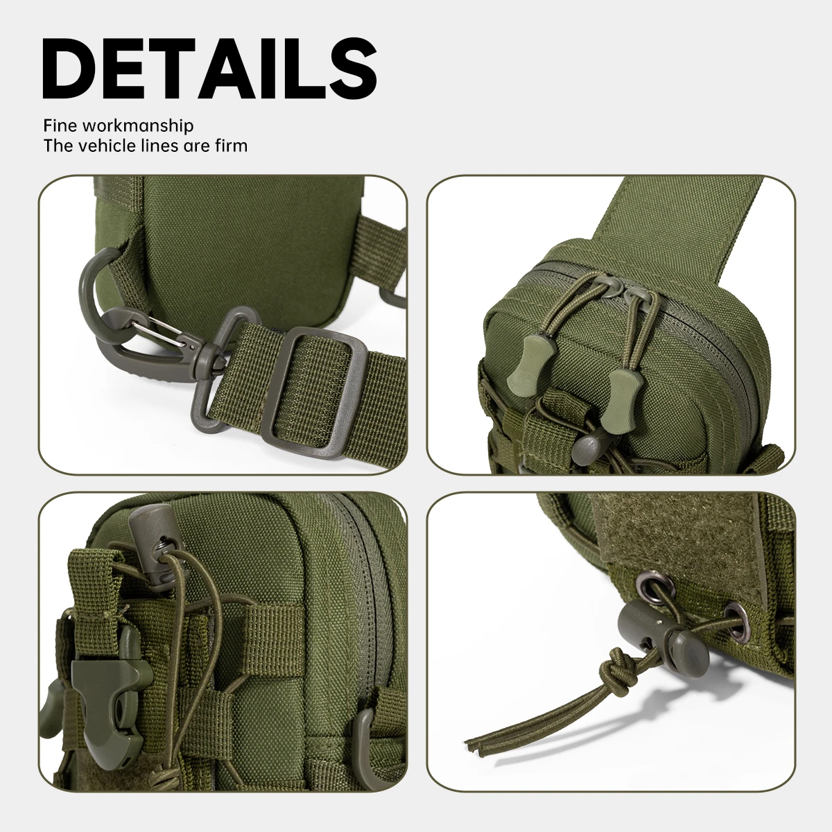 Outdoor Tactical Chest Bag Walkie-Talkie Nylon Cloth Bag Outdoor Sports Cycling Fitness Backpack Key Bag Multi-Pocket Bag Student