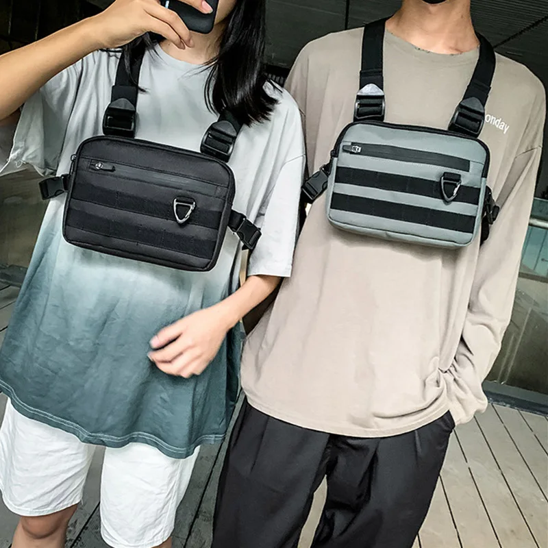 Lightweight Running Vest Backpacks Outdoor Cycling Bag Men Hiking Marathon Chest Rig Bag Storage Pocket Unisex Sports Chest Pack