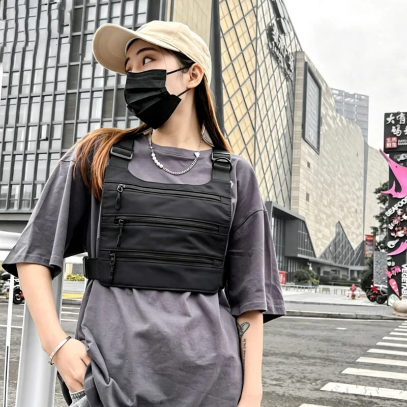 Lightweight Running Vest Backpacks Outdoor Cycling Bag Men Hiking Marathon Chest Rig Bag Storage Pocket Unisex Sports Chest Pack