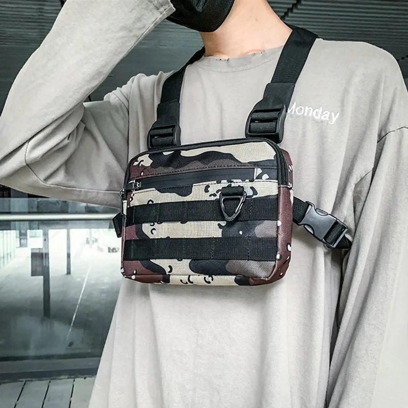 Lightweight Running Vest Backpacks Outdoor Cycling Bag Men Hiking Marathon Chest Rig Bag Storage Pocket Unisex Sports Chest Pack