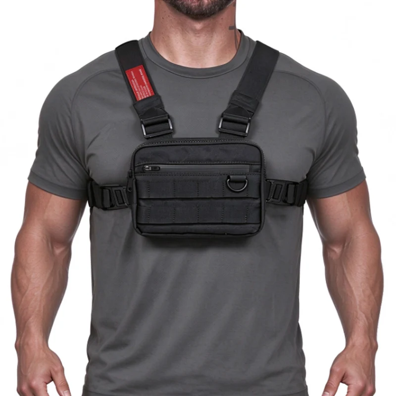 Men Sports Chest Pack Outdoor Cycling Bag Unisex Hiking Marathon Chest Rig Bag Storage Pocket Lightweight Running Vest Backpacks