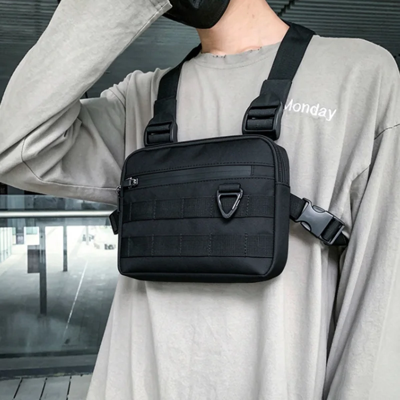 Men Sports Chest Pack Outdoor Cycling Bag Unisex Hiking Marathon Chest Rig Bag Storage Pocket Lightweight Running Vest Backpacks