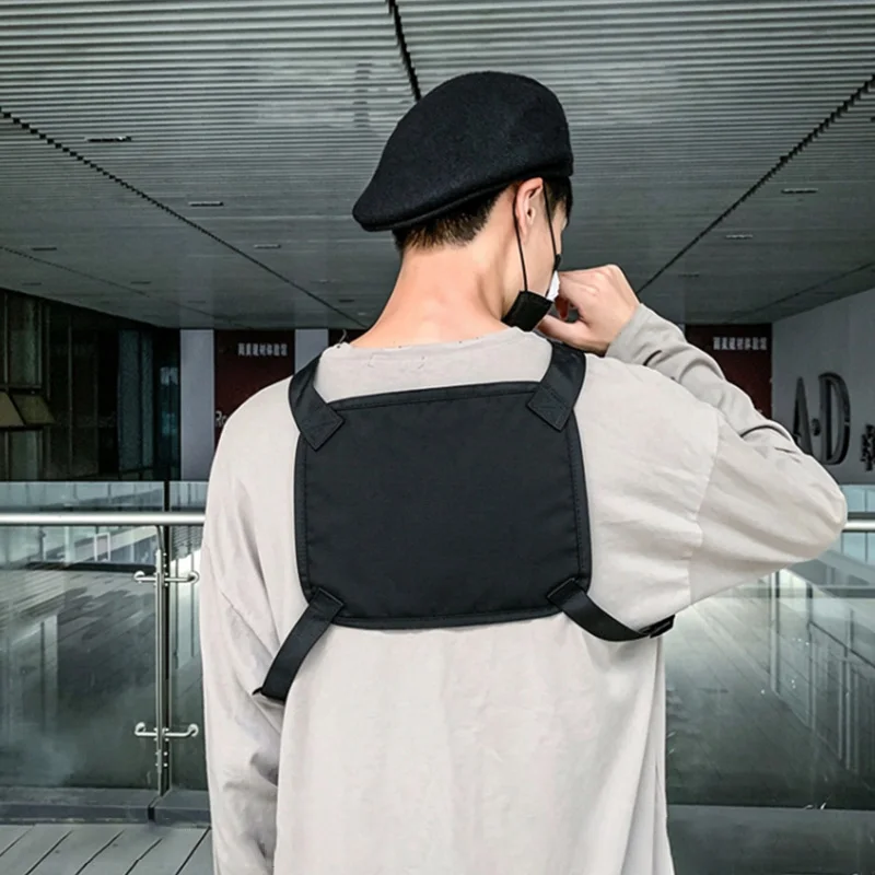 Men Sports Chest Pack Outdoor Cycling Bag Unisex Hiking Marathon Chest Rig Bag Storage Pocket Lightweight Running Vest Backpacks