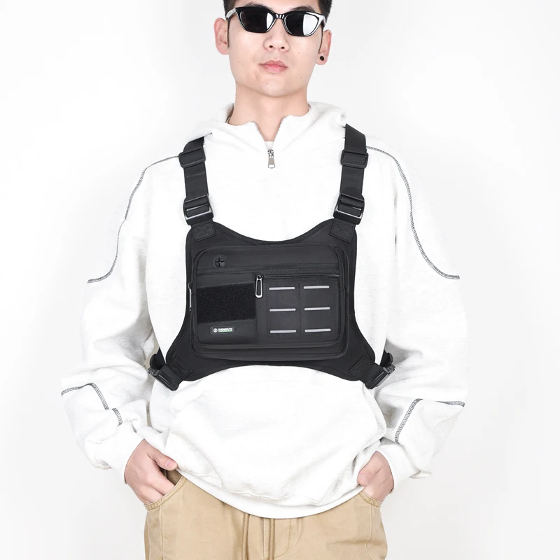 Outdoor Sport Vest Backpack Unisex Lightweight Riding Chest Bag Hip-hop Streetwear Chest Rig Bag Man Hiking Camping Vest Pocket