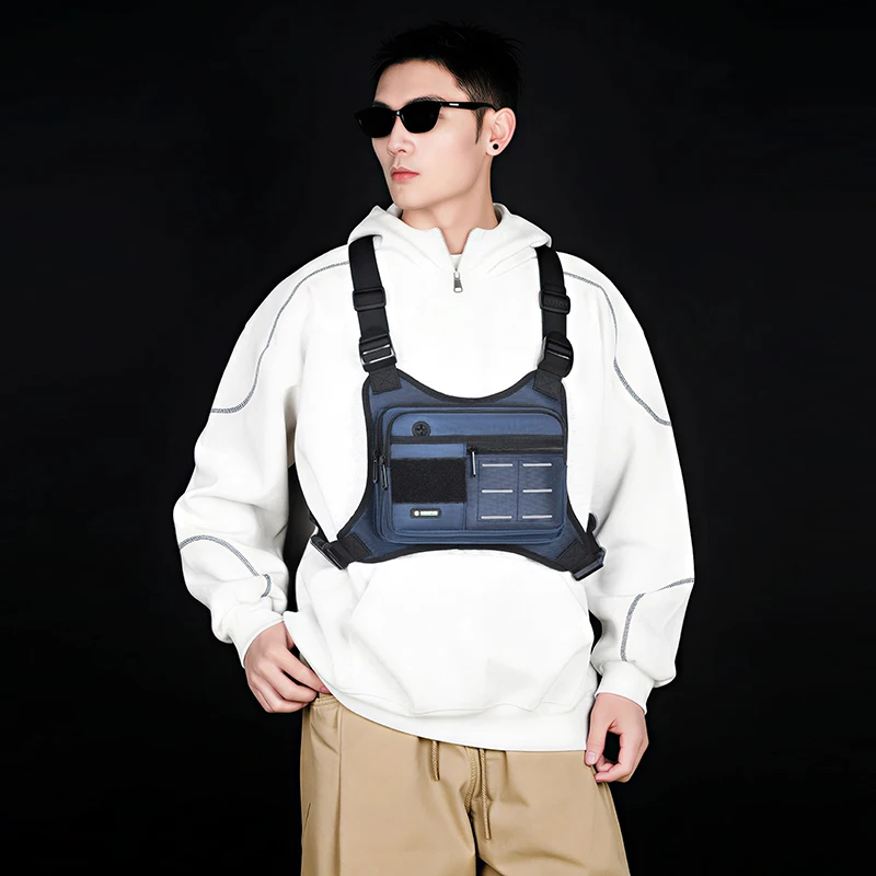 Outdoor Sport Vest Backpack Unisex Lightweight Riding Chest Bag Hip-hop Streetwear Chest Rig Bag Man Hiking Camping Vest Pocket