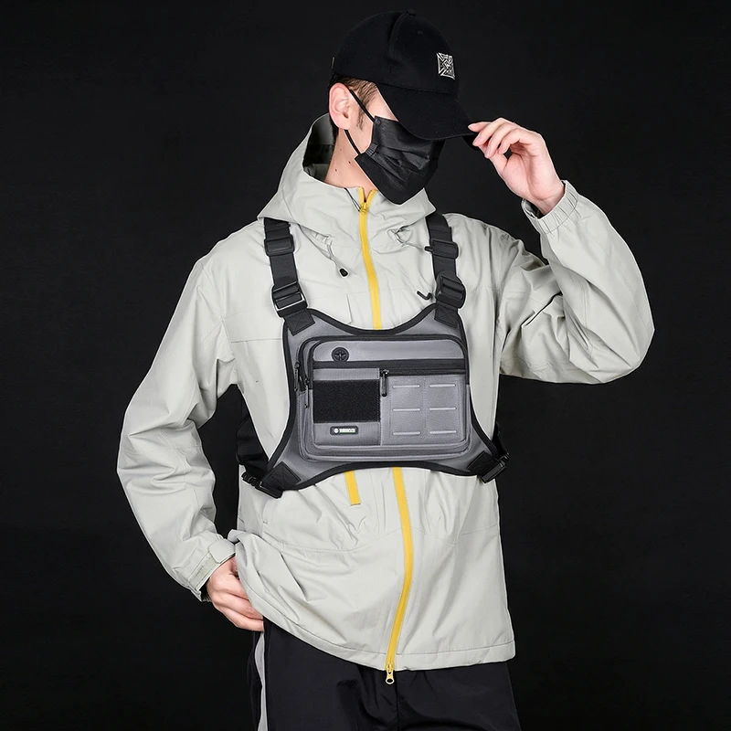 Outdoor Sport Vest Backpack Unisex Lightweight Riding Chest Bag Hip-hop Streetwear Chest Rig Bag Man Hiking Camping Vest Pocket