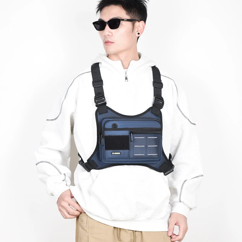 Outdoor Sport Vest Backpack Unisex Lightweight Riding Chest Bag Hip-hop Streetwear Chest Rig Bag Man Hiking Camping Vest Pocket