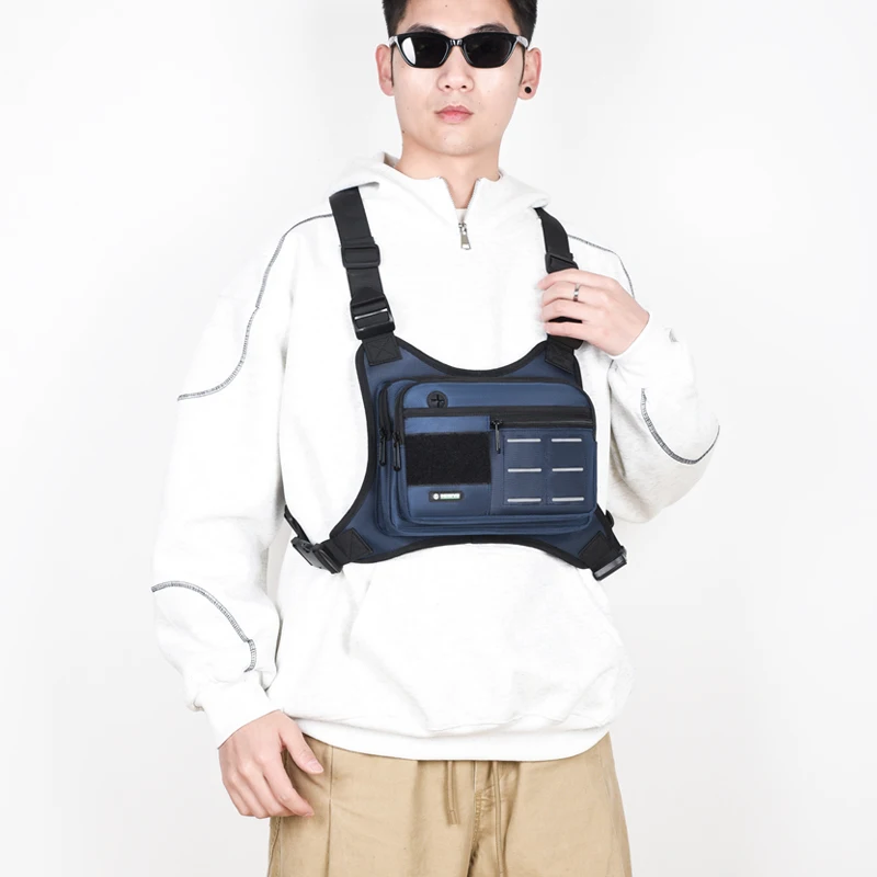 Outdoor Sport Vest Backpack Unisex Lightweight Riding Chest Bag Hip-hop Streetwear Chest Rig Bag Man Hiking Camping Vest Pocket