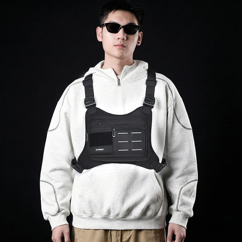 Outdoor Sport Vest Backpack Unisex Lightweight Riding Chest Bag Hip-hop Streetwear Chest Rig Bag Man Hiking Camping Vest Pocket