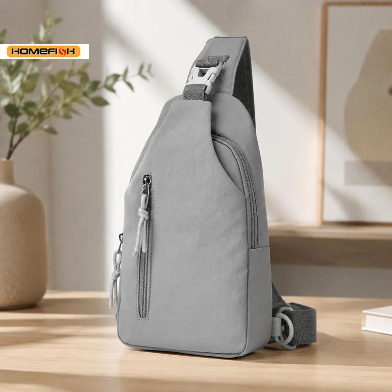 Women Chest Bag, Men Casual Single Shoulder Crossbody Bag, Anti‑Splash Trendy Chest Bag for Smart Commuting Travel Cycling