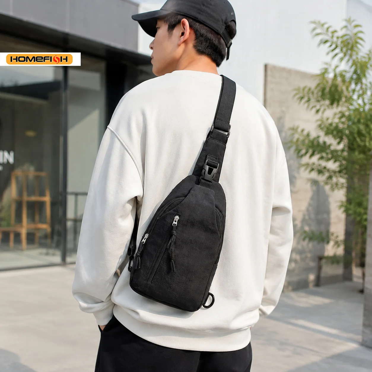 Women Chest Bag, Men Casual Single Shoulder Crossbody Bag, Anti‑Splash Trendy Chest Bag for Smart Commuting Travel Cycling