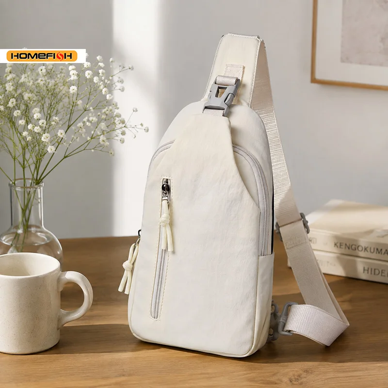Women Chest Bag, Men Casual Single Shoulder Crossbody Bag, Anti‑Splash Trendy Chest Bag for Smart Commuting Travel Cycling