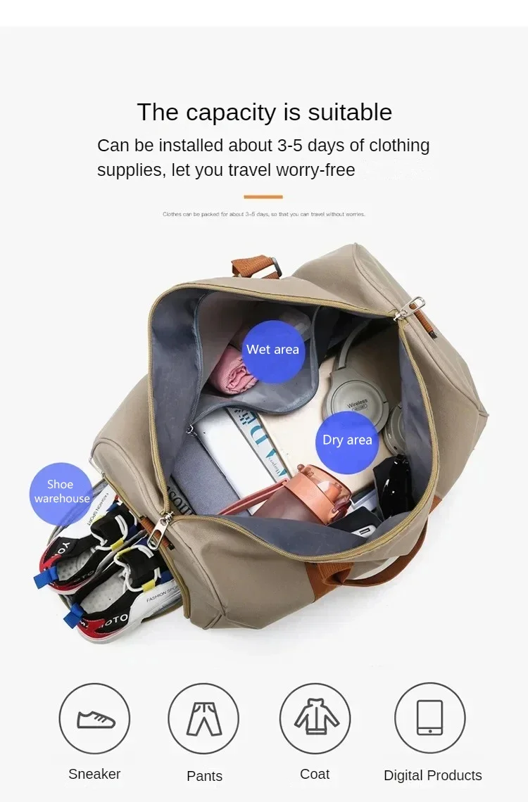 Travel Gym Bags Short-distance Luggage Portable Fitness Bag Shoulder Crossbody Chest Bag Handbags Duffle Carry On Weekender Bag