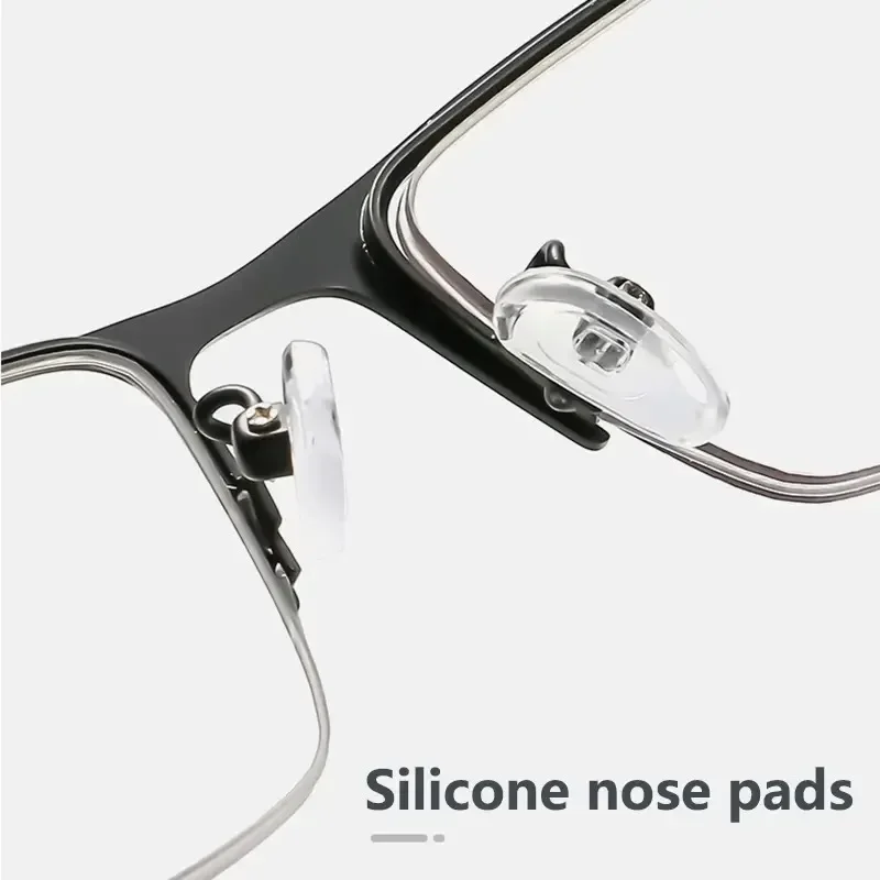 Anti-blue Light Photochromic Far Sight Glasses Business Metal Half Frame Reading Glasses Men High-definition Presbyopia Glasses