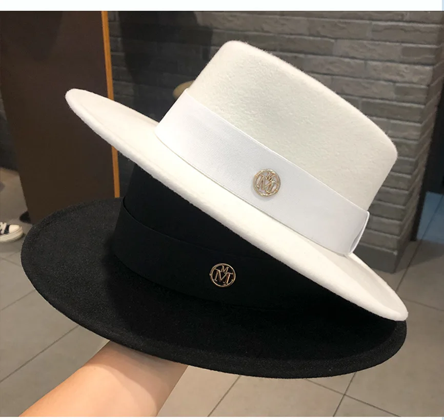 Fedora Hats for Women Fashion Elegant Bowler Dress Caps Panama Church Wedding Ribbon Band Hat Men Felt Jazz Hat