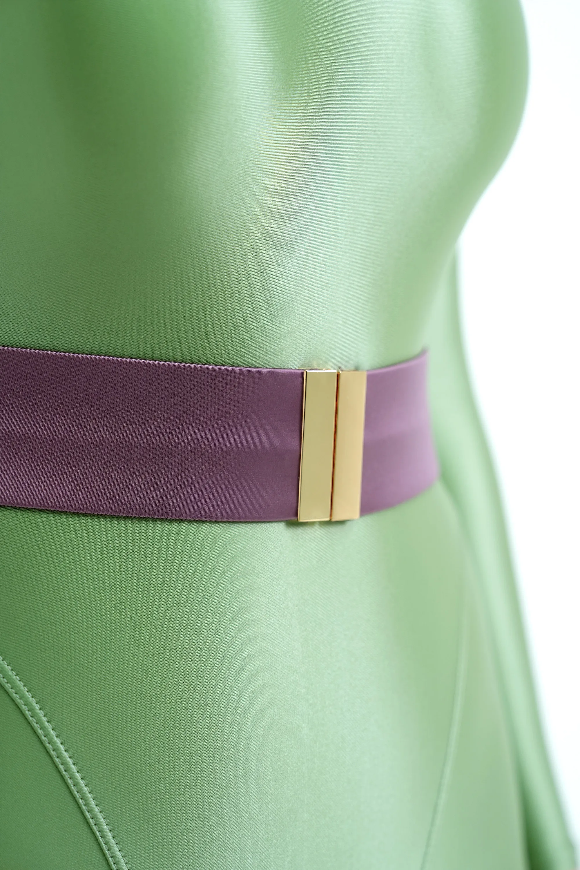 XClocKNYoung Belt Silk Skating Sports Fitness Plastic Waist satin glossy Belt Decoration Buckle Waist Glossy Decorative Belt