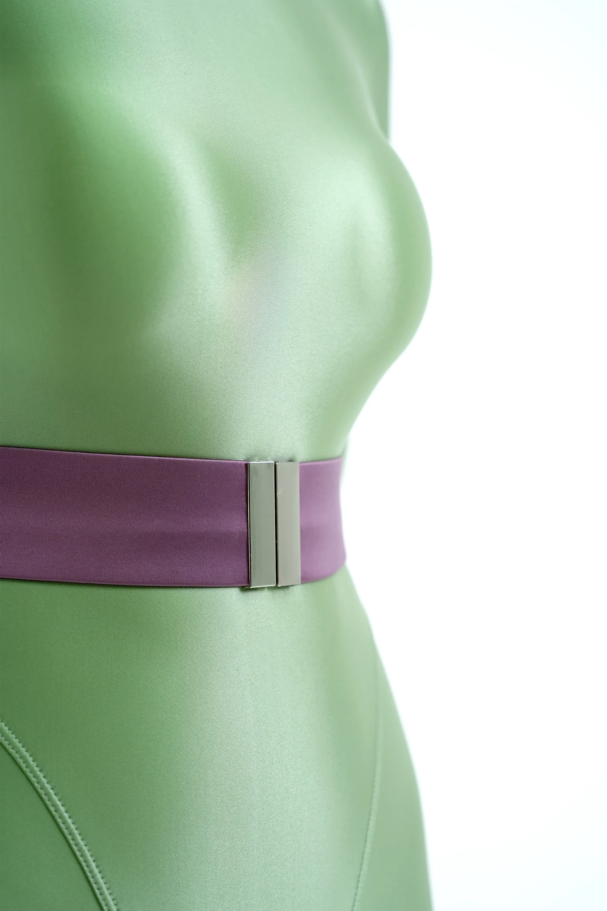 XClocKNYoung Belt Silk Skating Sports Fitness Plastic Waist satin glossy Belt Decoration Buckle Waist Glossy Decorative Belt