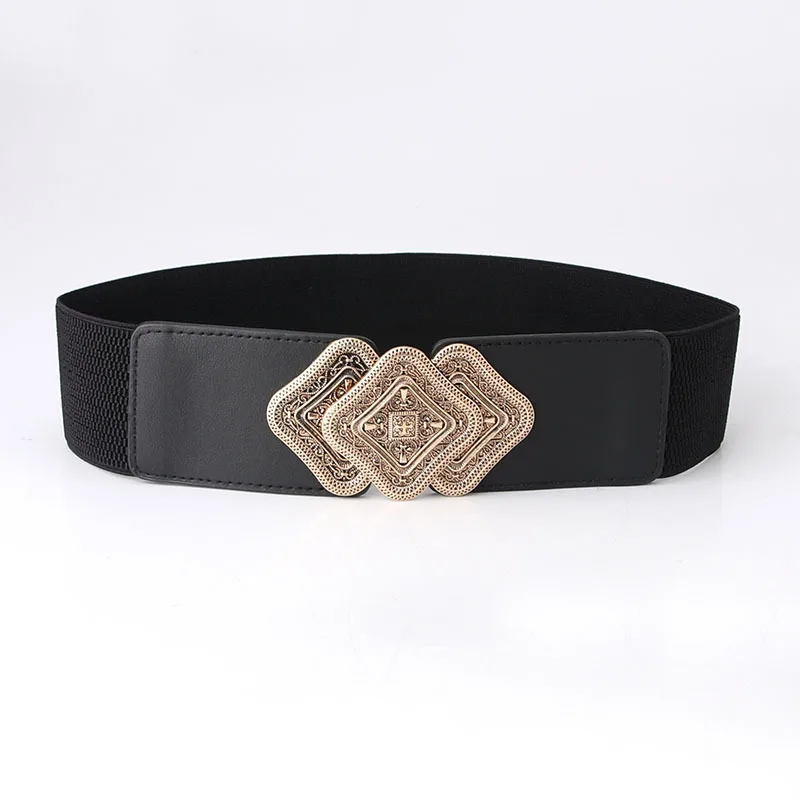Fashion Wide Black Cummerbund Simple Elastic Waistband for Girls Party Dress Accessory Heart Decor Lady's Fashion Promotion
